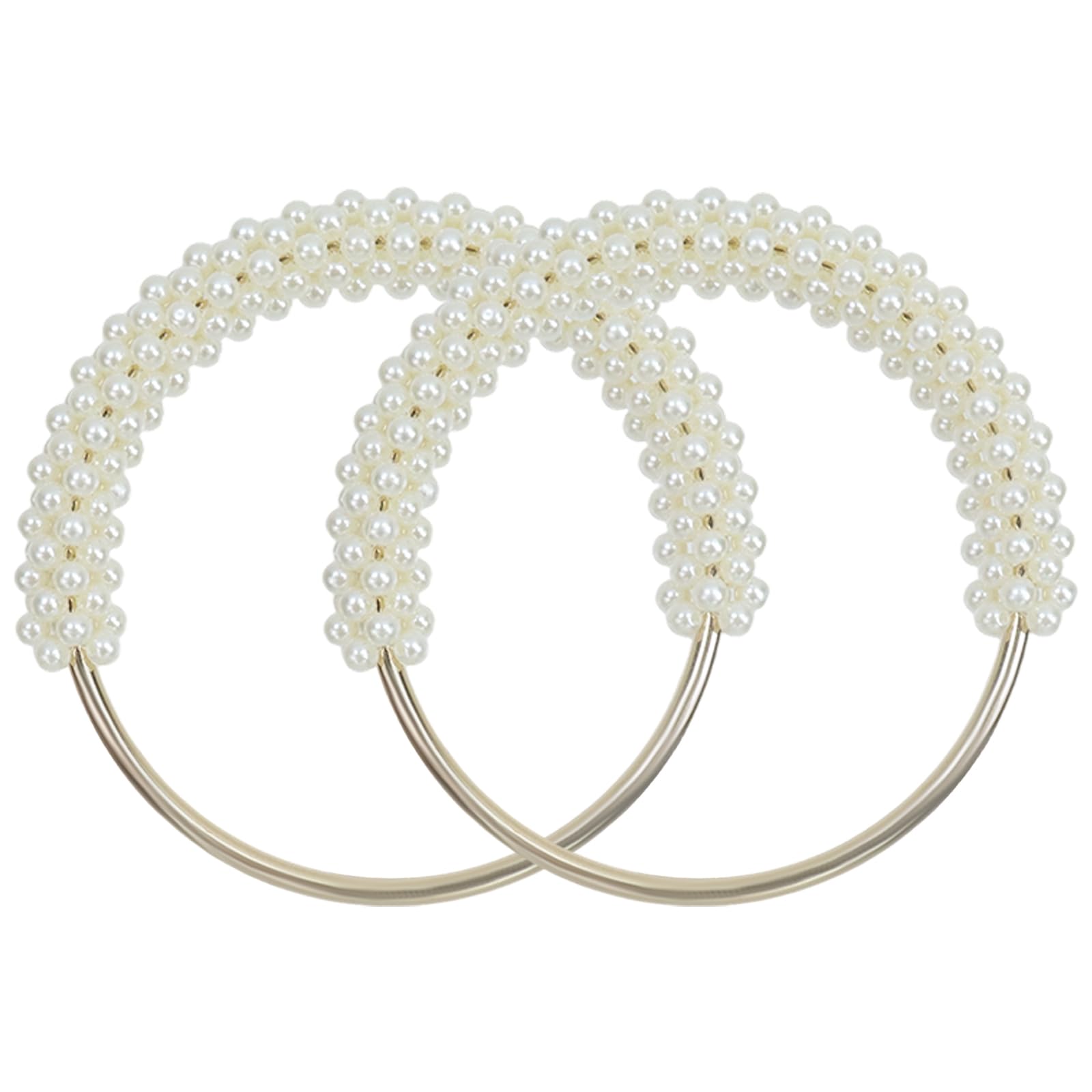 Photo 1 of *PARTIAL SET - ONLY 1 pc*
Semetall Purse Handles Replacement, 2Pcs Imitation Pearl Beaded Handbag Straps, White Decorative Clutch Handle for DIY Evening Bag and Woven Purse