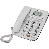 Ejoyous 2-Line Corded Telephone, Landline Wired Phone Desk Telephone with Speakerphone, Last Number Redial, Speed Dial, Call Display for Home Office Hotel