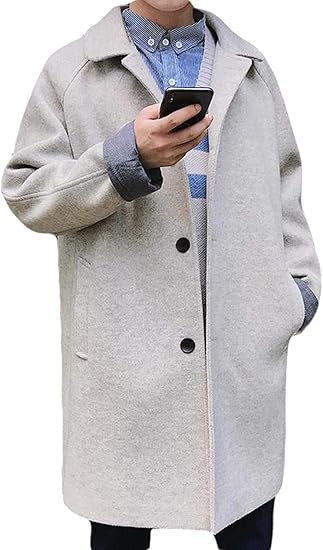 Amazon Beibang バイバン メンズ ロングコート ゆったり 無地 チェスターコート 韓国ファッション オーバーサイズ カジュアル メンズコート 秋 冬 防風 トレンチコート 通勤 ビジネス コート ジャケット 通販