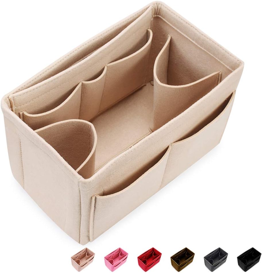 Felt Purse Organizer Insert with Bottle Holder, Handbag Organizer, Tote Bag in Bag for LV Neverfull Speedy Longchamp