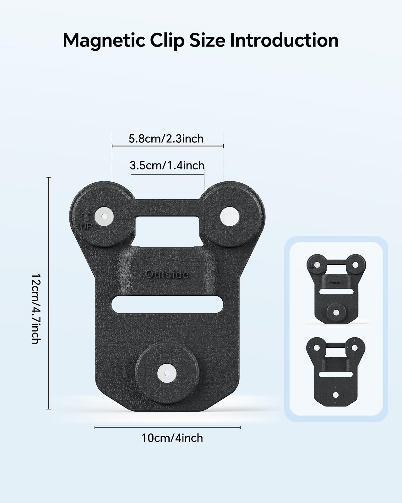 BOBLOV Body Camera Magnet Mount, 6pcs/8pcs Magnets Optional, Universal Magnetic Suction Back Clip, Make from Black Silica, Stick to Clothes for Universal All Brand Body Camera (12x10cm)