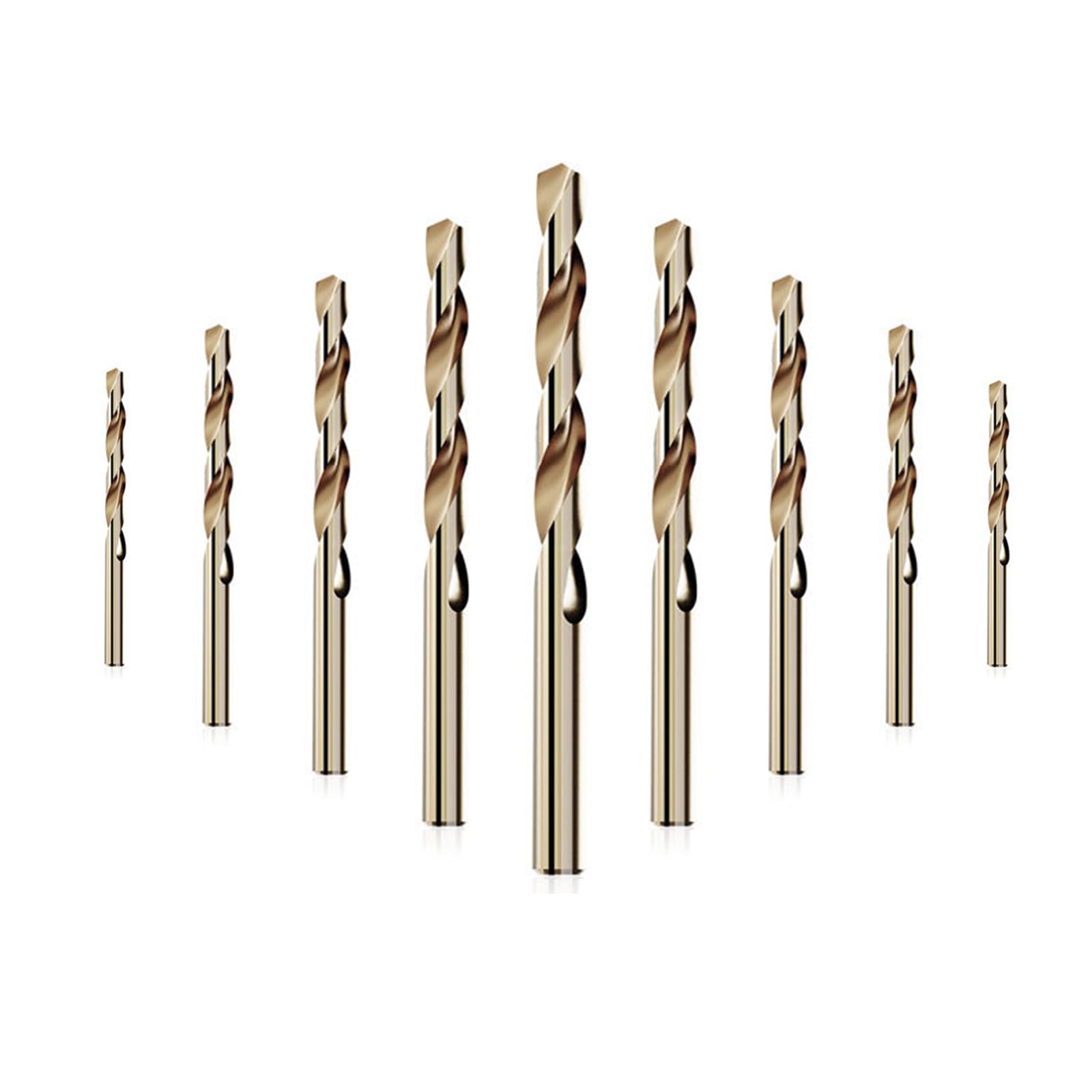 5pcs M35 HSS Gold Cobalt Jobber Drill Bit Set For Stainless Steel, Metal, Twist Drill Bit Sets Supplied In A Box, 5mm-9mm Drill Bit Set