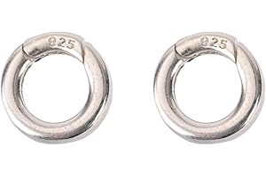 2pcs Sterling Silver Round Jewelry Clasps, Premium 925 Sterling Silver Spring Bail Clasp Stainless Steel O Rings Practical Me