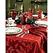 Lenox Holly Damask Tablecloth, 60 by 140-Inch Oblong/Rectangle, Red