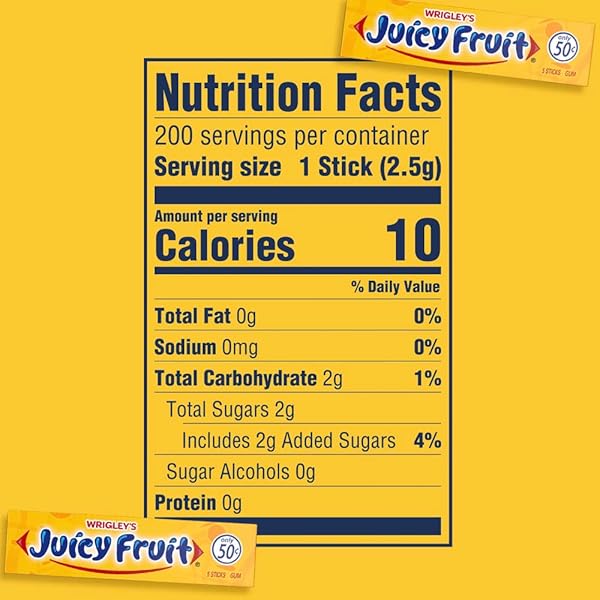 JUICY FRUIT GUM WRIGLEY’S CHEWING GUM BULK PACK, 5 STICK (PACK OF 40)