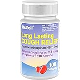 RXZELL Adult Cough Relief, Dextromethorphan HBr 15mg (100 Softgels), 8 Hour Long Lasting, Non-Drowsy, Cough/Bronchial Suppressant
