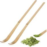 2 Pcs Brown Bamboo Matcha Scoop Japanese Chashaku Hooked Green Tea Spoon Japanese Bamboo Matchas Scoop Traditional Tea Ceremony Spoon for Matcha and Coffee Espresso Teas Accessories