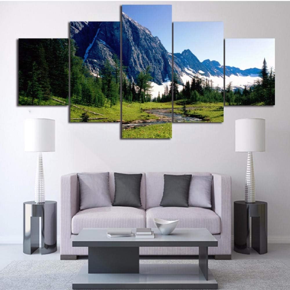 Sala de Estar HD Impreso Pintura Posters Pared Moderna 5 Panel Montaña