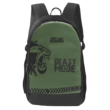 Mufubu Presents Get Unbarred 32 LTR Backpack for 15.6 inch Laptop - Black/Olive