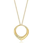 Long Pendant Necklace for Women Gold Plated Circle Long Chain Necklace Y Necklace Jewelry for Women
