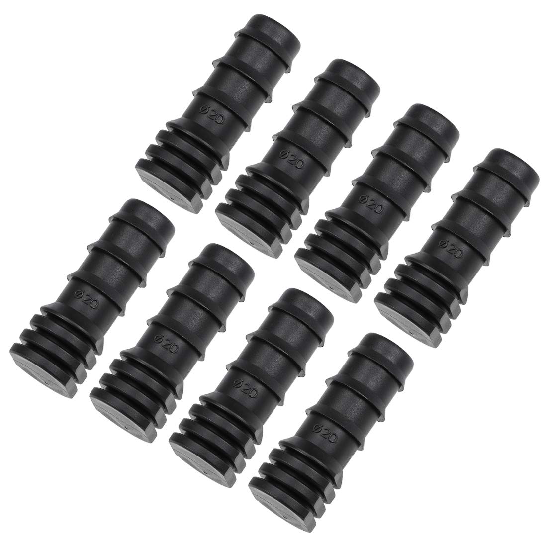 sourcing map Barb Drip Pipe End Closure Cap 20PE Hose Plug Connector for Garden Agricultural Irrigation System, Plastic 10pcs