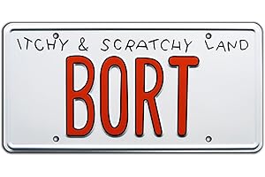 Celebrity Machines | The Simpsons | BORT | Vanity Plate, Stamped Aluminum, Metal Decorative Tag, Corrosion Resistant, Quality Novelty Sign, Wall Decoration, Wall Hanging