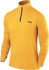 TCA Fusion Long Sleeve Running Top Men 1/4 Zip Spectra Yellow M