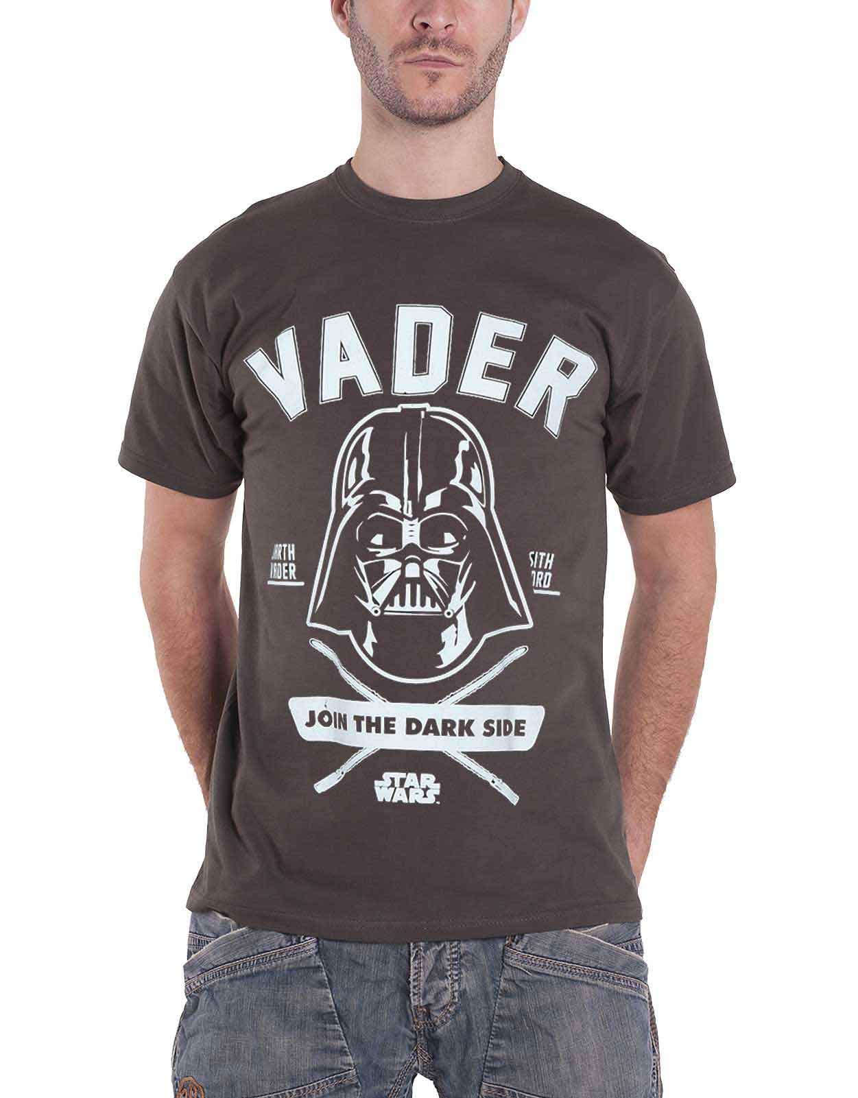 Official Mens Star Wars T Shirt Darth Vader Join The Darkside Sith Charcoal