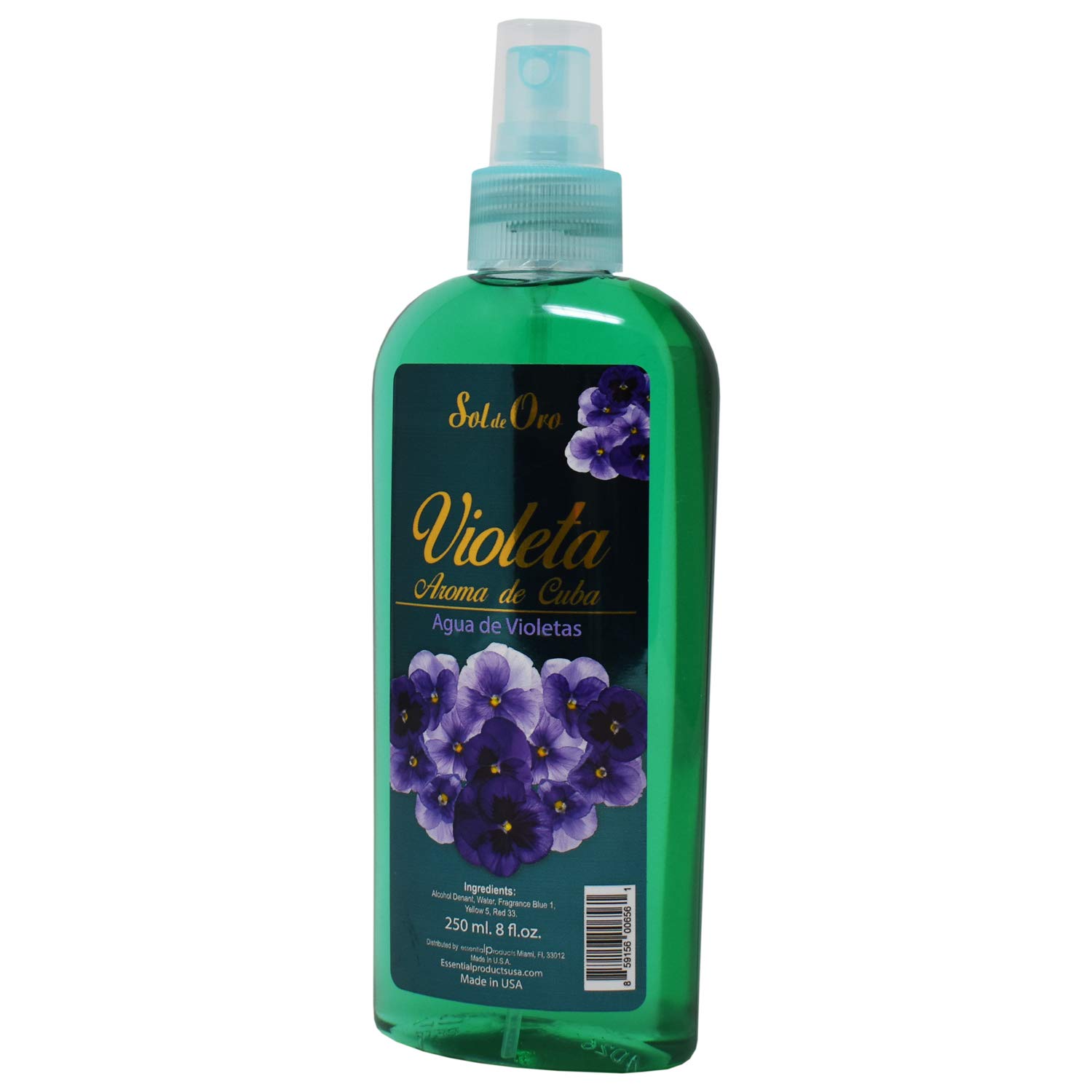 Amazon Com Sol De Oro Violeta Aroma De Cuba Agua De Violetas Violet Water Spray Fragrance Of Cuba 8oz 2 Pack Beauty