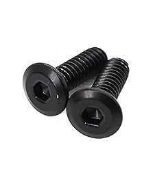 cSeao 20pcs 1/4"-20 x 3/4" Black Flat Head Allen