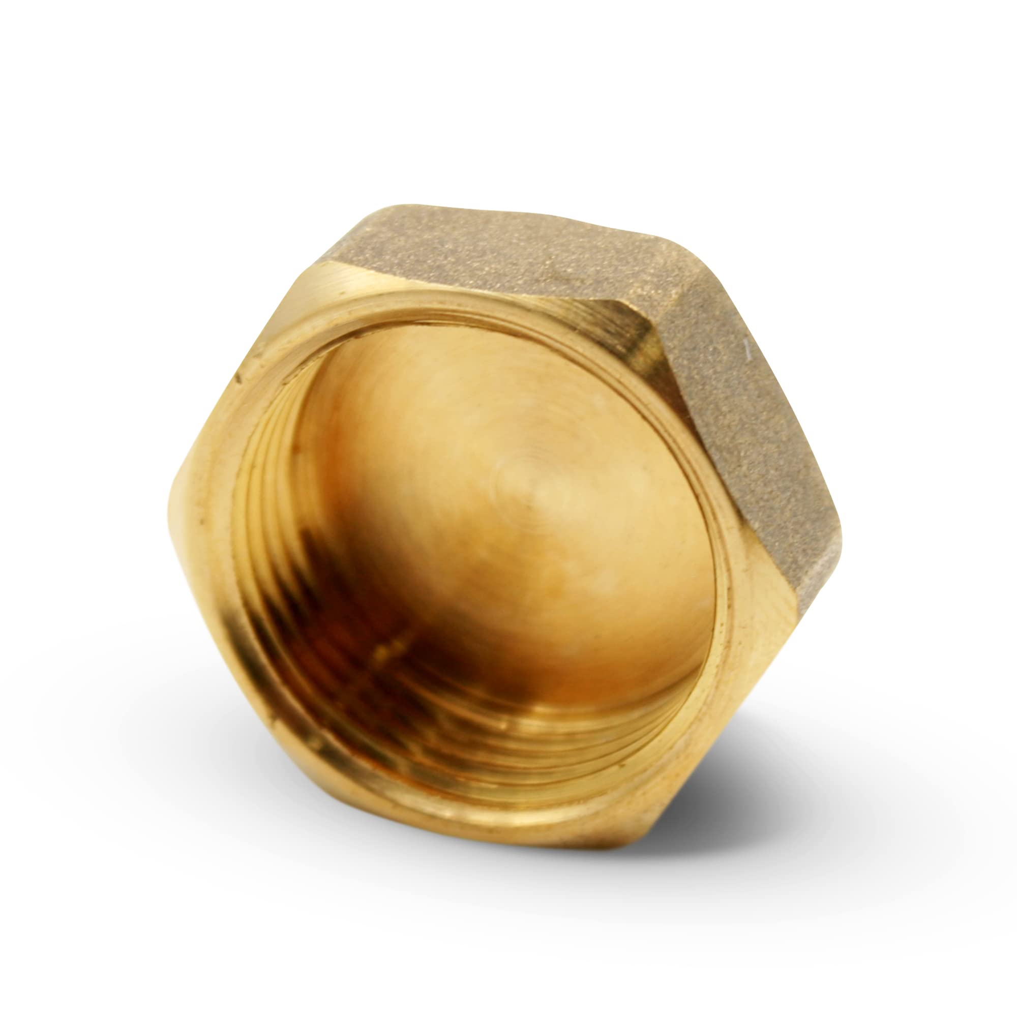 DOJA Barcelona Female Brass Pipe Plug - Brass Blind Cap, Hex Blanking Nut - 1 1/4” - Internal Threaded Female Stop Fitting Radiator End Cap for Sink Waste, Carbonated Water, Garden Tap Plumbing