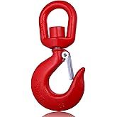 WENHUALI 5 Ton Swivel Lifting Hook Heavy Duty, Round Rotating Hook with Safety Latch, High Quality Alloy Steel Resistant Corrosion for Lifting Chains Port Transportation Factory 1T 2T 3T 5T
