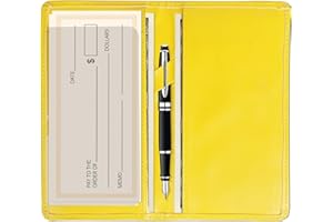 Sanlykate Checkbook Cover with Pen Slot, RFID Blocking PU Leather Case for Duplicate Checks and Register, Free Divider