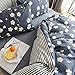 HighBuy Floral Bedding Duvet Cover King Dark Blue Floral Shabby Chic Boho Cotton Floral Comforter Cover King with 2 Pillow Shams Striped Aesthetic Bedding Set King with Zipper Closure