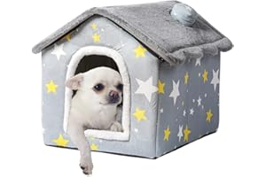 ANPPEX Indoor Dog House Warm Dog Bed, Plush Pet House Dog Cat Kennel with Removable Cushion Suitable for Small and Medium-Sized Dogs and Cats