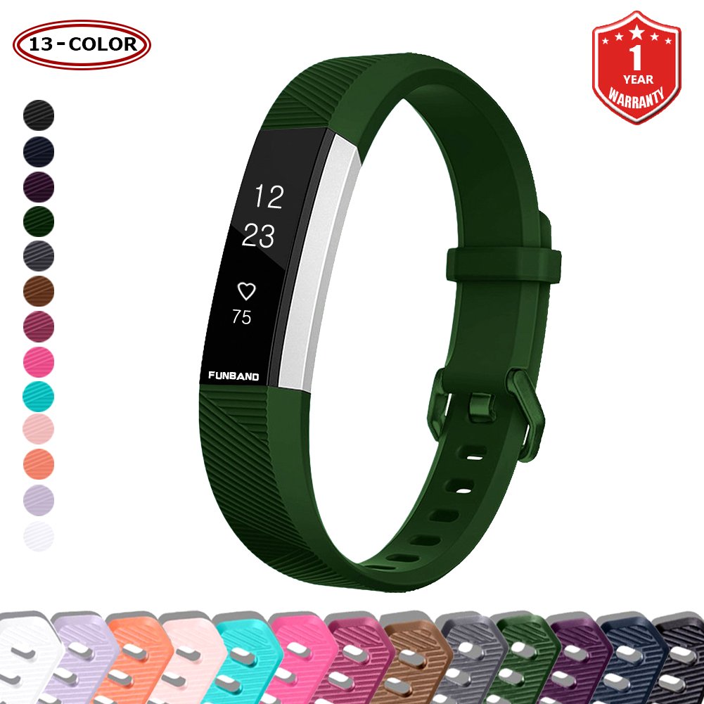 FunBand Strap Compatible with Fitbit Alta/Alta HR,Klassisch Verstellbares Ersatz weiches Silikon Sporty Wrist Strap Band Schlaufe Armband Compatible with Alta HR — image 1