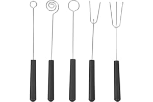 Gadpiparty 5Pcs Pointer Stick for Classroom, Stainless Steel Chocolate Fork Set with Spiral and Multi-Prong Picks for Home Co