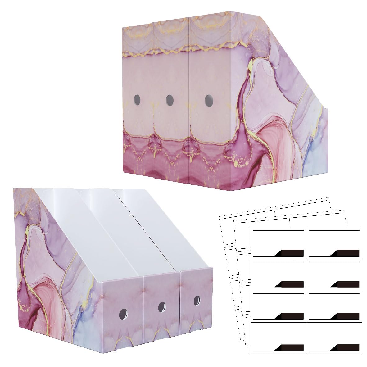 ANSSDO Magazine File Holder Pack of 6 Premium Magazine Holder for Desk, Foldable Cardboard Magazine File Organizer as Book Bins Folder Holder Magazine Storage for Office or School