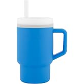 Infantino My 1st Tumbler Straw Cup with Handle, 9oz, Ocean | BPA-free silicone straw helps reduce spills while little ones build confidence with independent sipping