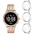 Suoman 3-Pack for Fossil Gen 5 Julianna Case, High Definition Clear Screen Protector, All-Around Protective TPU Bumper Cover (Not Fit for Fossil Gen 6 and for Gen 5E)