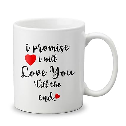 VESPL 1st Valentines Day Special Ceramic Love Quotation Mug, White (051)