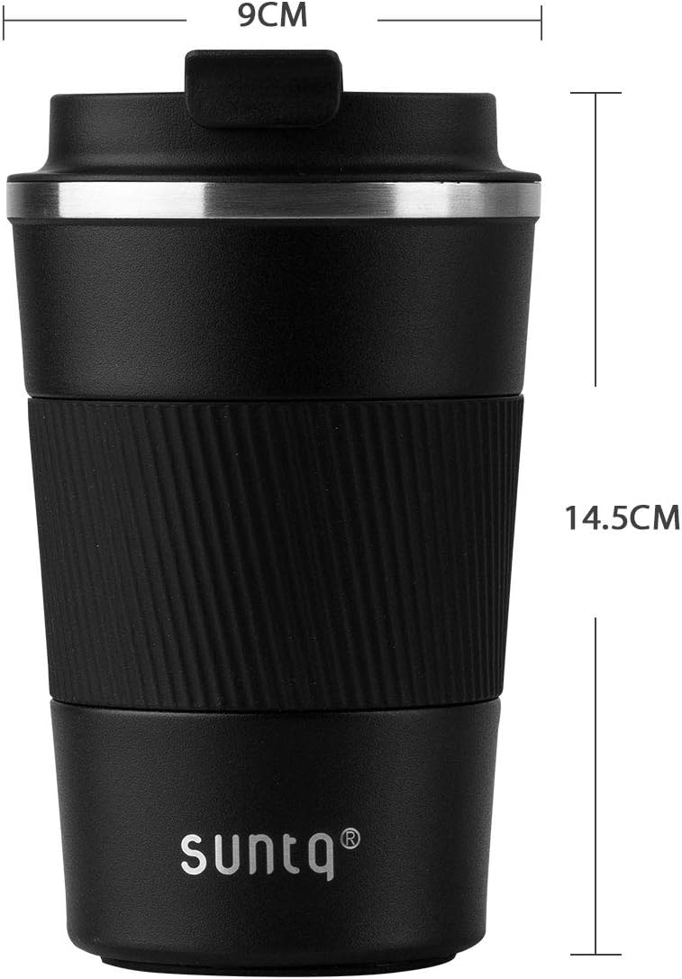 SUNTQ Reusable Coffee Cups Travel, Coffee Travel Mug with Leakproof Lid, Thermal Mug Insulated Cup - Image 3