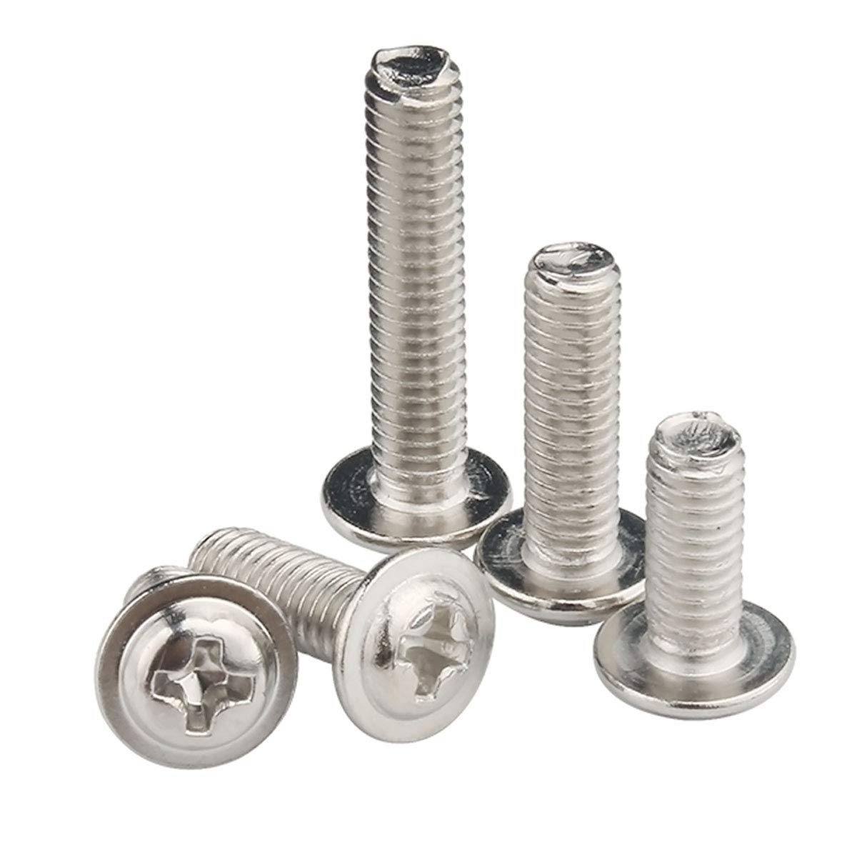 YOFASEN M2.5 Pwm Micro Machine Screw, High-Hardness Stainless Steel Screw with Washer,M2.5 * 3 * 6.5Mm/50Pcs