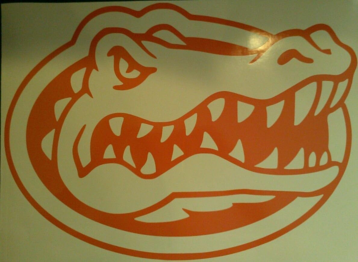 Florida Gator Heads Cornhole Decals - 2 Orange Vinyl Cornhole Decals