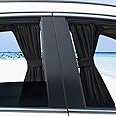 BININBOX 2X 70/50cm Auto Rear Valance UV Sunshade Drape Visor Car Side Window Curtain (Black, 70L(27.56''X18.5''))