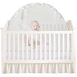 Houseables Baby Safety Crib Tent, Mosquito Net for Bed, White, 48" X 26" X 57", Mesh, Babies Netting, Toddler Pack N Play Can