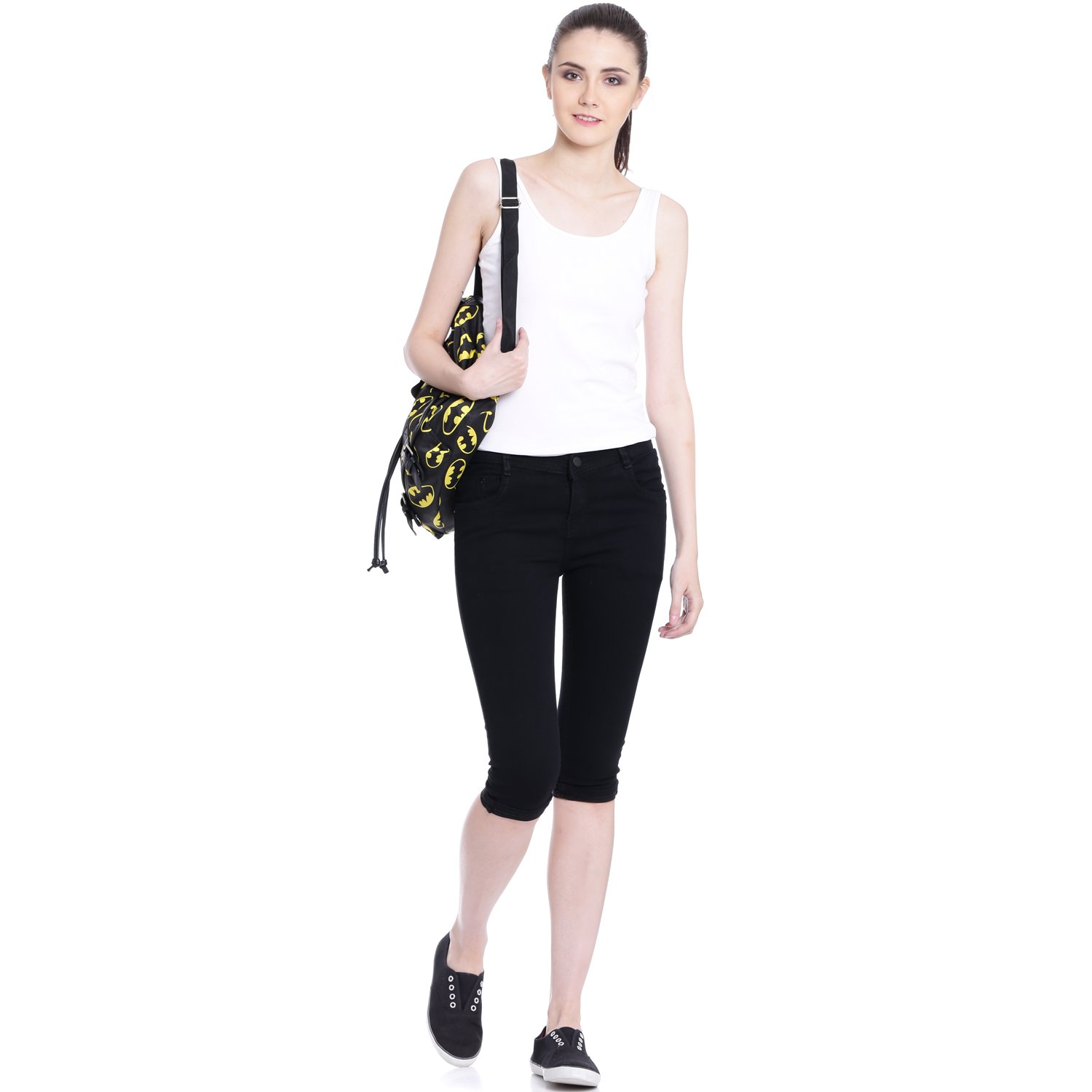 broadstar women denim black capri