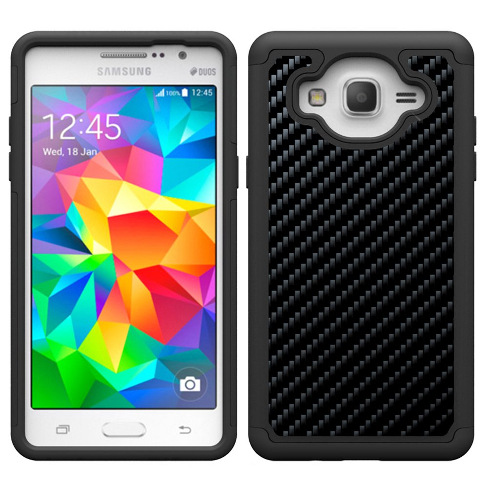 Galaxy ON5 Case, UrSpeedtekLive [Shock Absorption] Dual Layer Heavy Duty Protective Silicone Plastic Case Cover for Samsung Galaxy On5 - Black