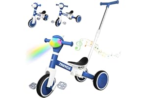 Tricycle for Toddlers 1-3 Year Olds, 5 in 1 Toddler Balance Bike 2-4 Years Old Boys Girls, Push Trike Toys with Adjustable Ha