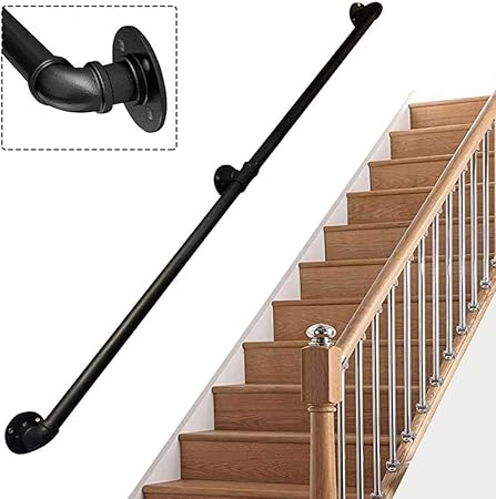 Gjif Main Courante 30 400cm Interieur Noir En Fer Forge En Metal Fer Forge Rampe D Escalier Main Courante Exterieure Escaliers Garde Corps Pour Contre Les Enfants Ages Mur Size 80cm Amazon Fr Cuisine Maison