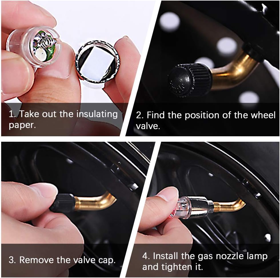 20 PCS LED Bike Wheel Lights, Tire Tyre Wheel Valve Caps Lights, Multicolor Waterproof Tire Motion Neon Light Lamp for Car Bike Bicycle Motorcycle (5 Colors Light): Automotive