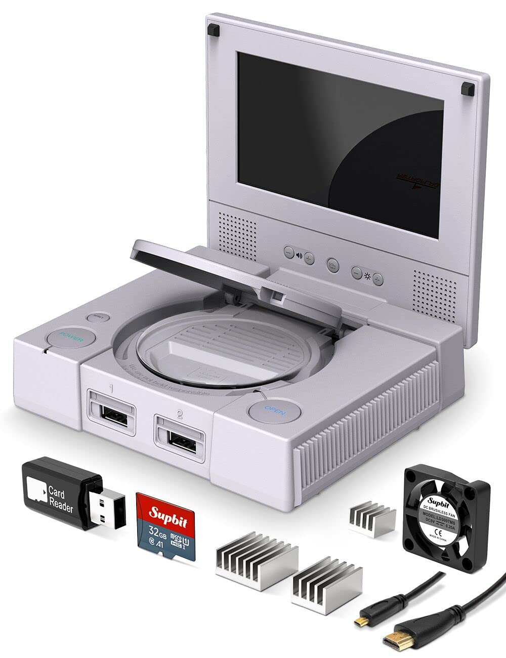 Photo 1 of RETROFLAG PiStation CASE,800x480 Pixel,4.3 inch Display Screen,Stereo Speaker,HDMI Cable,Cooling Fan,Heatsinks,32GB Micro SD Card with Retropie Game,Card Reader for Raspberry Pi 4 Model/Pi 4B-pspi lcd