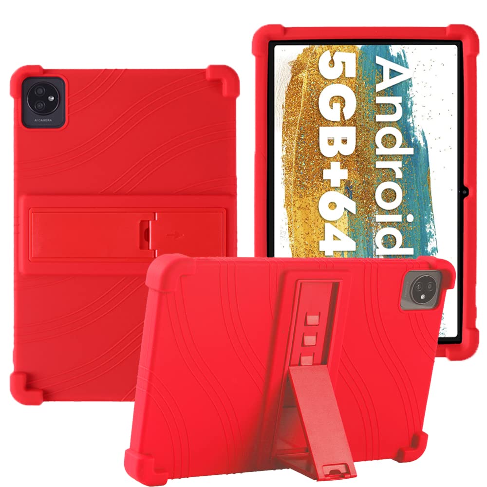 YHFZR Case for Blackview Tab 7 WiFi, Soft Kid Friendly Light Weight Build in Kickstand Protective Case for Blackview Tab 7 WiFi Tablet 10 Inch, Red