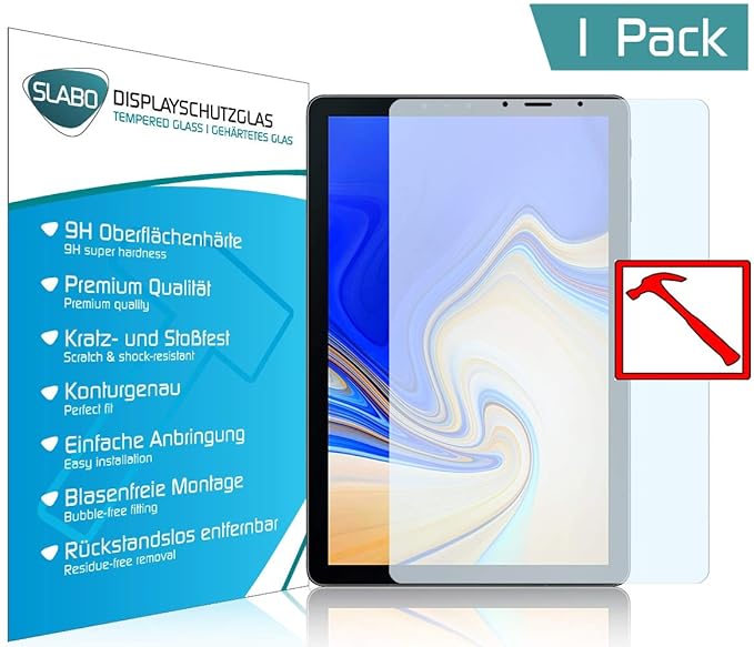Slabo Premium Panzerglasfolie für Samsung Galaxy Tab S4 T830 | T835 Panzerfolie Schutzfolie Echtglas Displayschutzfolie Folie