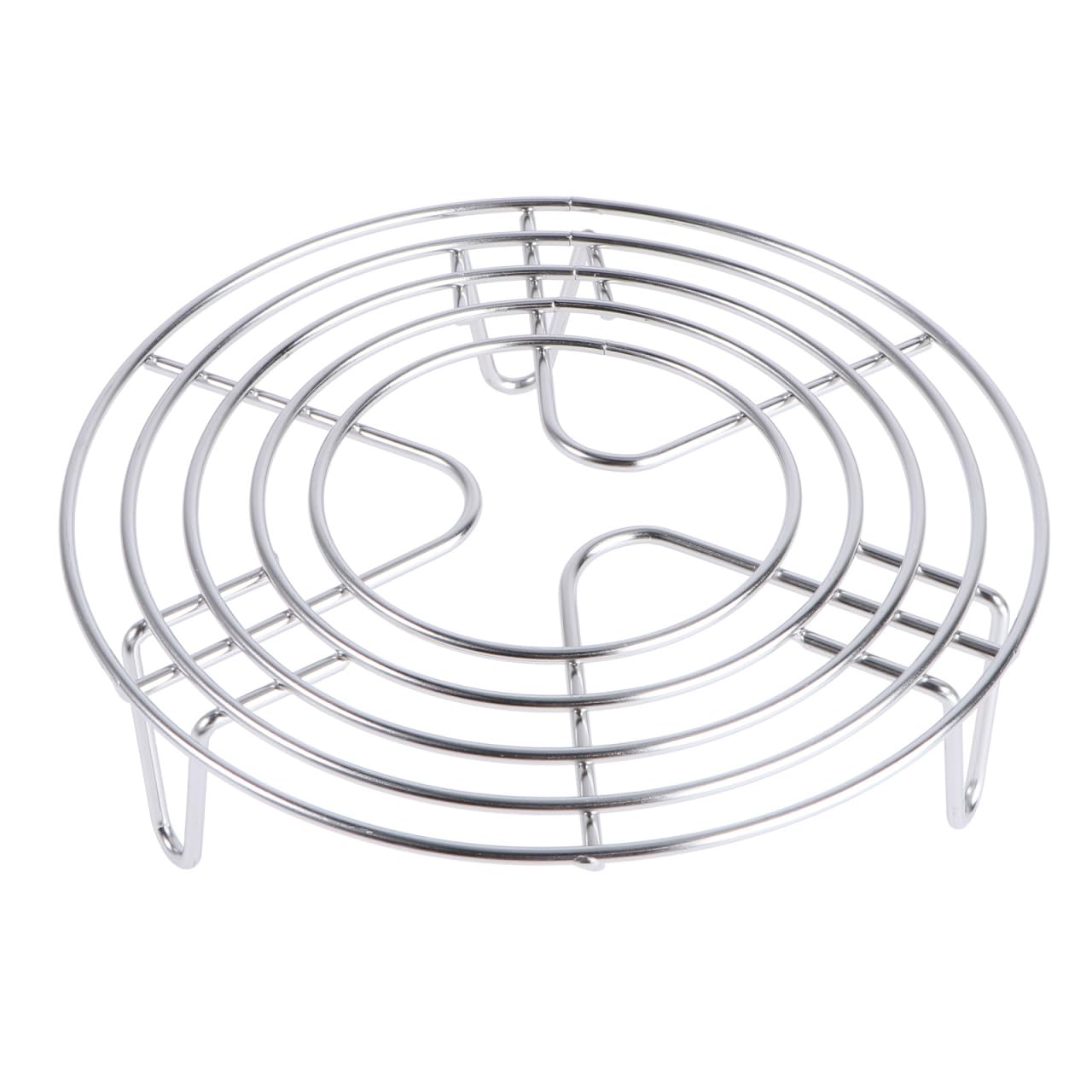 HEMOTON Round Cooking Cooling Racks Stainless Steel Round Rack for Steaming Eggs, Kitchen Cooking, Air Fryer Accessories, Trivet Stand, 6.1 X 1.77 Inches (Silver)