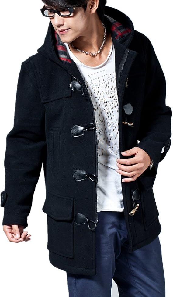 Amazon Monicajpstore ダッフルコート メンズ ジャケット コート メルトン ウール ダッフル ショート丈 ミドル丈 メルトン ダッフルコート ウールコート コート ジャケット 通販