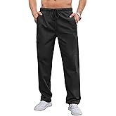 SILKWORLD Sweatpants for Men Zipper Cargo Pockets Joggers Open Bottom Casual Pants for Athletic, Jogging, Running, Workout