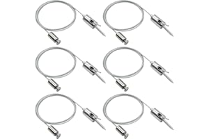 HAMRVL 6 Pack Hexagon Garage Lighting Suspension Cables Kit Steel Hanging Chains 3.28ft/1M Wire Rope, Adjustable Hexagon LED Light Hanging Wire Kit for Octagon Lights Aquarium Lights LED Shop Lights