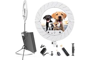 JJ JIANJIN Ring Light Kit:18"/45cm Outer 55W6700k Dimmable LED Light, Tripod Stand, Remote Controller,Box for Camera,Smartphone,YouTube,TikTok,Self-Portrait Shooting,CRI95,White