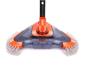 TidyMister Pool Vacuum Head with Side Brush & Universal Rotatable Hose Adapter,Weighted Triangle Pool Vacuum(Safe for Vinyl Liner Pool),Swimming Pool Vacuum Brush for Inground & Above Ground Pools